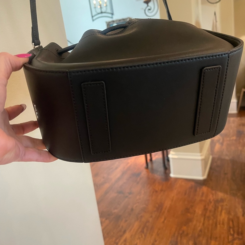 Black Leather Drawstring Oryany Drawstring Bucket… - image 7